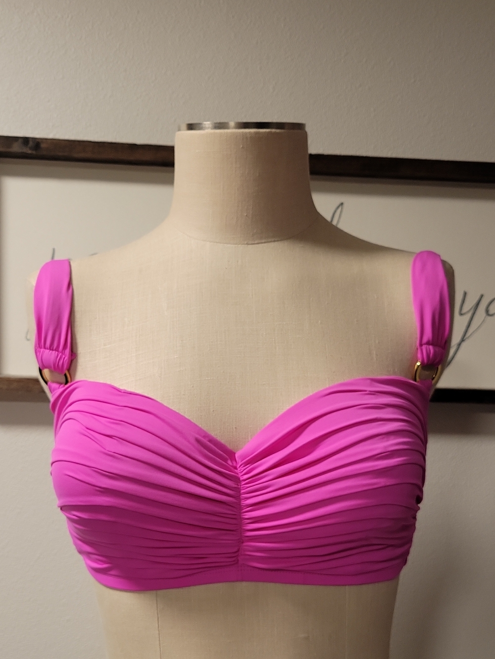 Bleu Rod Beattie Underwire Shirred Bandeau Bikini Top, NWT